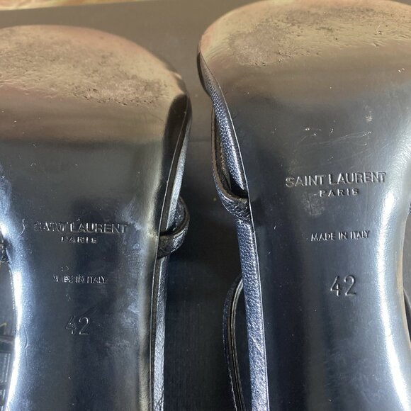 Yves Saint Laurent CASSANDRA SANDALS Smooth LEATHER Black - Picture 10 of 14